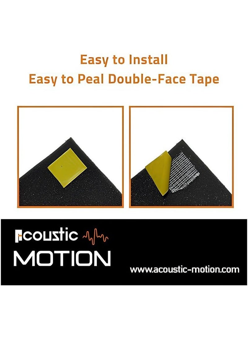 Acoustic Motion acoustic Foam Panels-Sound Proof PYRAMIDS design Panel With Self-Adhesive Set Of 12 5X30X30Cm Dark Grey Stylish Acoustic Panels Basic For studio,recording,home,office,Acoustic Room Treatment - Image 2